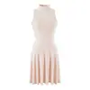 Estilo puro e atraente, conjunto de moda elegante que valoriza a silhueta para mulheres, vestido de outono inicial com gola semi-alta e cardigã de manga longa, conjunto de duas peças