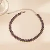 Colar Rombo com Diamantes Estilo Europeu e Americano, Toque Levemente Luxuoso e de Alta Qualidade, Corrente para Clavícula Feminina, Personalidade Retrô, Design Moderno, Acessório de Nicho