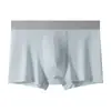 Ropa interior de hombre a rayas de seda helada de verano, Refrescante, Antibacteriana, Transpirable, Estilo Delgado, Calzoncillos tipo bóxer para niños, Pantalones cortos de boxeo para jóvenes