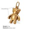 Calientes nuevos accesorios de joyería diy pequeña libélula oso incrustado circón acero inoxidable chapado oro 18K colgante collar mujeres