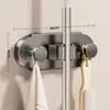 Soporte de pared para mopa con ventosa, estante de baño de pared sin taladro con ganchos, colgador fijo para mopa y escoba de baño para el hogar
