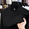 Camiseta antibacterial de algodón modal de manga larga de 10 A para hombre, colección otoño 2026, cuello redondo, color liso, sudadera básica casual para hombre