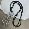 Colar de Franja com Pérolas e Cristais de Camada Dupla, Tendência de Moda Retrô, Corrente para Clavícula Estilo Minimalista de Luxo, Novo Modelo