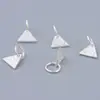 Prata de Lei S925 Ping An Alegria Auspicioso Shun Fu Pingente de Cabelo Prata Lisa Mini Triângulo Acessórios de Cartão Acessórios para Pulseira DIY