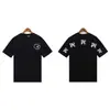 Versão Correta da Camiseta Pronta Redonda de Manga Curta Solta Palm Palm Angels Estampa de Letras Splash Transfronteiriça