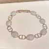 Pulseira de Zircônio Completo Pig Nose CD de Luxo Leve, Pulseira Geométrica da Moda de Alta Qualidade