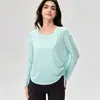 Novo Estilo Cobertura Respirável para Yoga em Fio de Bambu para Mulheres, Top Esportivo Fitness Emagrecedor, Roupa de Yoga Solta e Leve, Roupa de Verão com Manga Longa