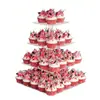 Suporte de Cupcake de Acrílico Transparente Quadrado Torre para Festa de Casamento Multi-Nível Sobremesa Display Stand para Festa de Casamento