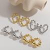 Venda quente transfronteiriça contas de cobre Joias personalizadas brincos luxo leve elegante banhado a cobre 14k ouro real brincos de joia para mulheres