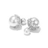 Brincos de Pérola Elegantes de Celebridade Dupla Face para Mulheres Luxo Leve Design de Nicho Sensação de Alto Padrão Diário Versátil Brincos Elegantes Brincos