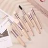 Set de 8 Brochas de Maquillaje para Principiantes, Cerdas Suaves, Estuche de Cuero para Guardar, Brocha para Base, Almacenamiento Portátil
