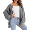Amazon Suéter de Punto Suéter para Mujer Otoño e Invierno Nuevo Color Sólido Suéter de Punto de Botones Frontales Talla Grande Cardigan Holgado Moderno