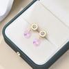 Pendientes de circonita con colgante de diamante y copa retro de moda europea y americana, pendientes sencillos de temperamento a la moda, pendientes de nicho que combinan con todo.