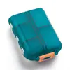 Caja de medicamentos portátil, organizador de pastillas de doble capa para llevar medicamentos, caja de pastillas de 10 compartimentos, dispensador de pastillas, sellada y a prueba de humedad, estuche de pastillas para viajar