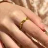 Anillo de cobre chapado en oro vietnamita, exquisito, minimalista, trenzado, anillo índice Mobius, anillo ajustable de nicho al por mayor