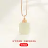 Plata Antigua Plata 925 chapada en oro hebilla adhesiva Jade Hetian etiqueta de no importa colgante hebilla hebilla de collar diy accesorios de hebilla de joyería de plata