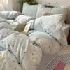 Juego de ropa de cama de algodón puro de grado A para maternidad e infantil con hilo tipo nube para dormir sin ropa, juego de cuatro piezas de funda de edredón y sábana de cama de dibujos animados ultrasuave, juego de tres piezas para estudiantes
