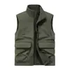 Chaleco de Trabajo para Hombre, Estilo Grueso para Otoño e Invierno, Chaqueta Chaleco Multibolsillos, Tallas Grandes para Hombres Altos y Corpuletos, Chaleco sin Mangas