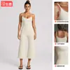 Conjunto de yoga transfronteiriço com linda regata esportiva nas costas, conjunto de calça cropped de perna larga de cintura alta de secagem rápida para corrida e fitness para mulheres