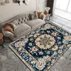 Alfombra de Terciopelo de Cristal Estilo Persa Americano, Alfombra para Sala de Estar, Sofá y Mesa de Café, Alfombra Decorativa Resistente a Manchas y al Desgaste para Hotel y Alojamiento