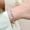 Atmósfera Fresca de Verano Pulsera de Amatista Irregular Natural Personalidad de Nicho Femenina Pulsera de Flor Dopamina