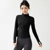 Chamarra Deportiva Casual de Doble Uso para Mujer, con Solapa Pequeña, Cierre Completo, Alta Elasticidad, Transpirable, Agujeros para Pulgar, Manga Larga