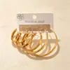 Brincos de Aço Inoxidável Geométricos Modernos Novos Simples Versáteis Design Exagerado Senso de Moda Nicho Sensação de Alto Padrão