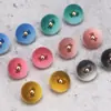 Botones de Resina de Terciopelo para Trajes Tang y Hanfu, Botones Metálicos para Suéteres y Abrigos, Botones Decorativos Redondos Cosidos a Mano, Disponibles en 20 Colores