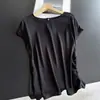 Camiseta de Seda 2026, elegante e rejuvenescedora, sem mangas, top curto, blusa franzida modeladora, atacado H05HT535