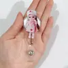 Acrílico Enfermeira Fivela de Puxar Fácil Dia da Enfermeira Doutor Retrátil Fácil de Puxar Presente de Natal Chaveiro de Desenho Animado
