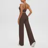 Sujetador deportivo tipo camisola de tacto desnudo europeo y americano, ropa de fitness, pantalones rectos holgados de cintura alta, conjunto de yoga