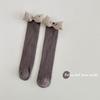 Meias infantis de cor sólida Cub Cute Double Needle Bow Meias infantis College All-match Girls 'Socks tamanho livre sem salto