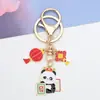 Dibujo Animado Año Nuevo Marea Nacional Linterna Roja Panda Llavero Bendición Pareja Joyería Regalo Estudiante Niños Colgante para Mochila Escolar