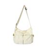 Bolsa de Ombro Feminina Estilo Roupa de Trabalho Retrô Bolsa Transversal Ins Bolsa de Lona Grande Capacidade Bolsa Casual Literária Bolsa para Mulheres