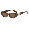 Gafas de Sol Pequeñas con Montura Transparente Estilo Ojo de Gato Estilo Callejero Europeo y Americano Gafas Unisex Versátiles de Moda Tendencia 206 D110
