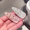 Pinza para el cabello de acetato con pedrería de cristal en degradado rosa y blanco, pinza para flequillo lateral de estilo suave, accesorio elegante para el cabello