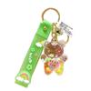 Bonito arco-íris óleo-em acrílico urso flutuante garrafa pingente criativa boutique desenhos animados carro cadeia chaveiro