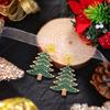 Brincos de Natal europeus e americanos Brincos criativos de árvore de Natal com gotas de óleo de diamante Joias requintadas de festa de alta qualidade