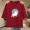 Ropa de maternidad con descuento de comercio exterior transfronterizo, camiseta de manga tres cuartos básica de verano de talla grande que reduce la edad, camiseta holgada de manga corta, versátil