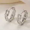 Brincos de Argola Geométricos Vazados Banhados a Ouro 18K de Cobre Aogu, Venda Cruzada Popular, Moda Simples, para Mulheres, Brincos Versáteis de Nicho para o Dia a Dia
