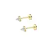 Conjunto de 9 Peças de Haste de Inserção de Aço Inoxidável Brinco de Lábio 6/7/8mm Haste Brinco de Zircônia Piercing de Língua Joias em Estoque