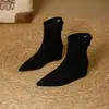 Veludo Outono/Inverno Novo Manga Curta Feminino Salto Escondido Versátil Confortável Emagrecedor Bota Bico Fino Design de Nicho Senso de Moda Botas Femininas para o Trabalho