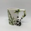 Suministro Transfronterizo de Tazas Cerámicas de Animales de Dibujos Animados, Nuevas Tazas Creativas de Panda en Relieve, Tazas de Cerámica para Desayuno y Leche Pintadas a Mano