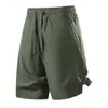Pantalones Cortos Deportivos Casuales de Seda de Hielo de Nylon para Hombre, Pantalones de Cinco Puntos Elásticos Transpirables de Secado Rápido con Malla de Verano y Sensación de Hielo
