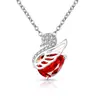 Colar Cisne com Flores de Gelo Coloridas de Pedra Preciosa Mais Vendido no TikTok para Mulheres, Pingente em Forma de Pera de Diamante de Alto Carbono Banhado a Ouro, Dropshipping de Transmissão ao Vivo Transfronteiriça
