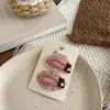 Grampo de Cabelo Oval de Renda Lã Estilo Coreano Grampo de Urso Acessórios de Cabelo para Meninas Doces Presilha para Franja Cabelo Quebrado Borda