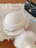 Sombrero Pequeño de Lana Estilo Francés con Borde Enrollado y Lazo para Mujer, Elegante y Versátil para Otoño e Invierno, Sombrero de Fieltro de Lana Estilo Hepburn