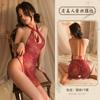 Hombre Humo Ropa Interior Sexy Gotas de Agua Sexy Hueco Colgante de Botón Encaje Cintura Alta Abertura Cheongsam Antiguo Uniforme 8575