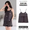 Pijama de shorts tipo camisola de dos bolsillos, algodón puro, conjunto de dos piezas para estar en casa, se puede usar para salir, moderno, popular