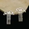 Djy Estilo Antiguo Hanfu Accesorios Peine de Luna Adorno Pieza de Flor Hueca de Metal Vintage Material para Accesorios del Cabello Color Dorado